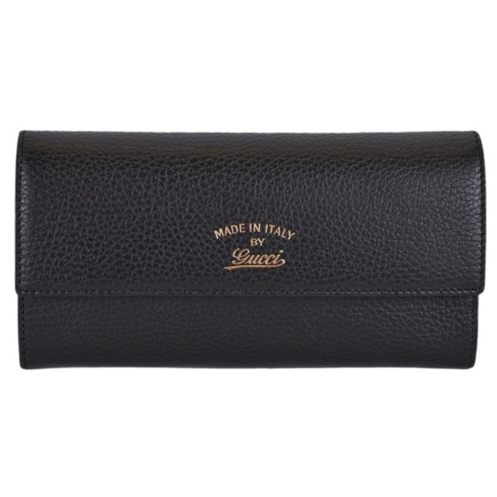 New Black Gucci Made in Italy Dollar Calf Wallet